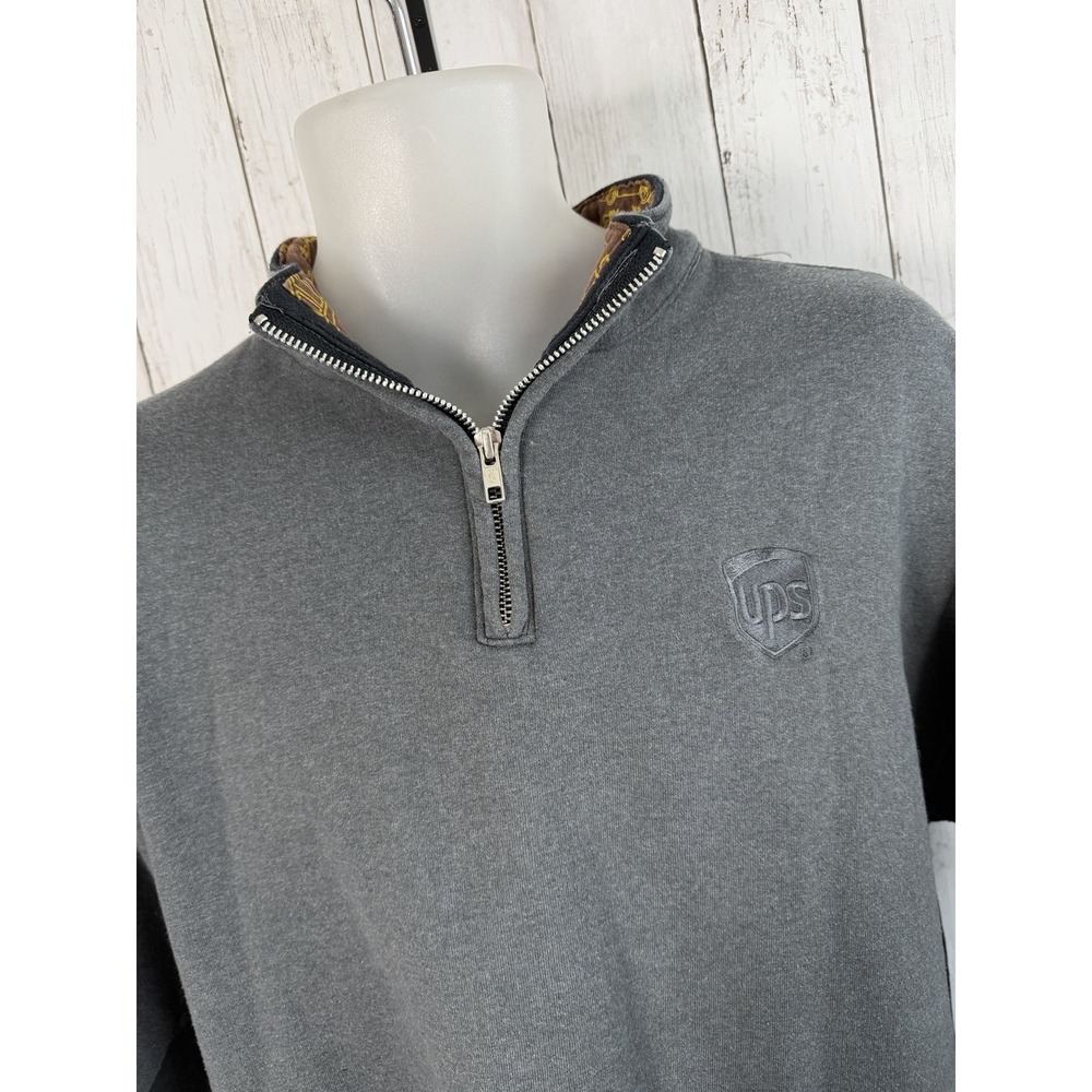 UPS Quarter Zip Pullover Gray And Brown Size XL